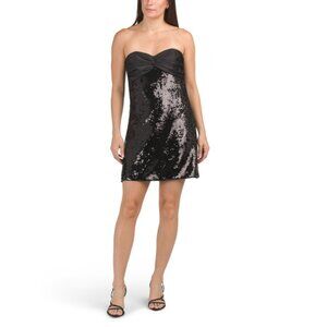 SHOSHANNA Jet Sequin Embellished Dolly Mini Dress